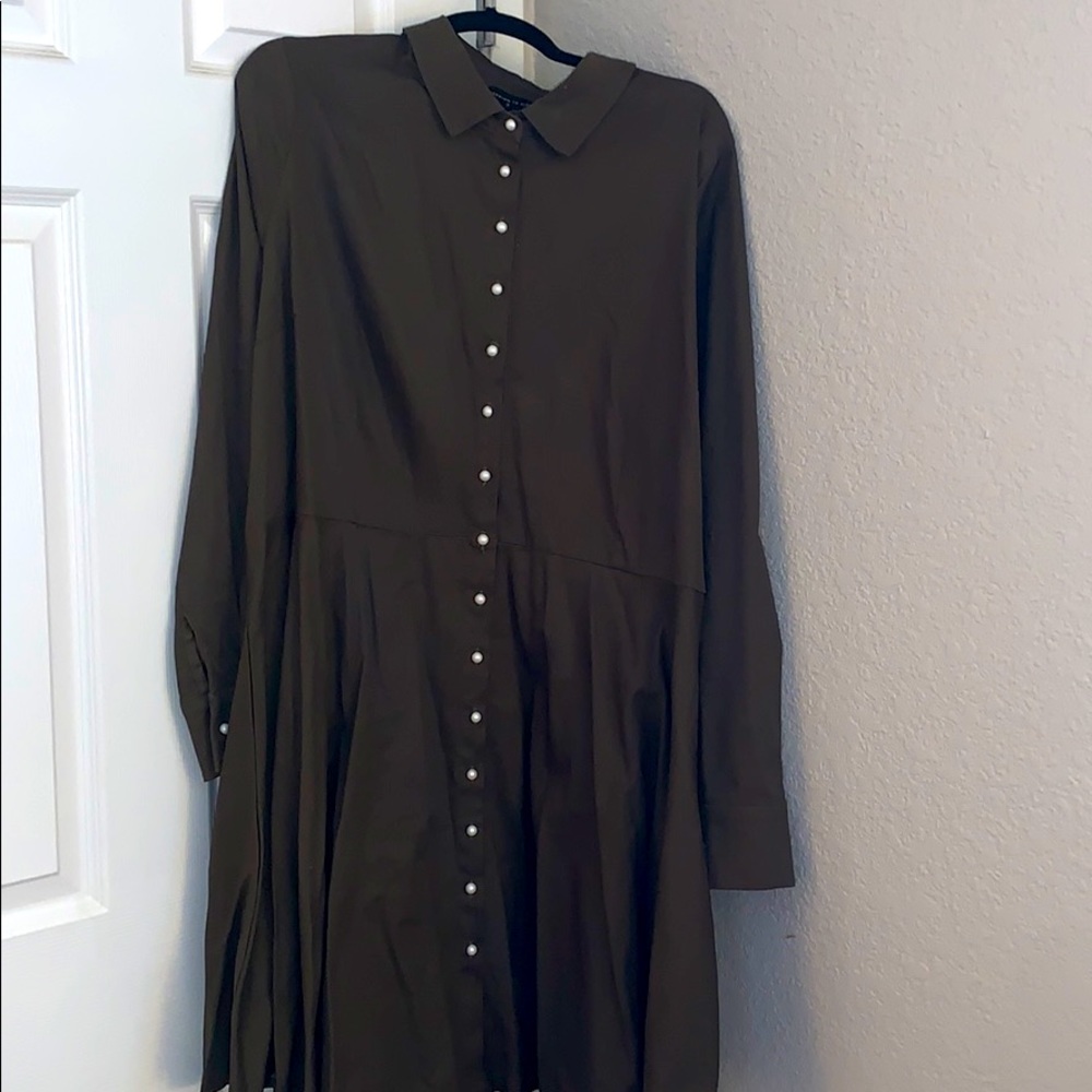 A line button down dress